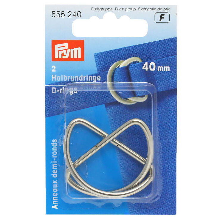 Prym 2 polukružna prstena 40mm | 240-srebro