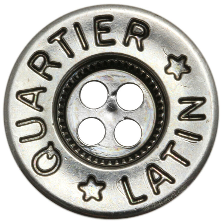 Union Knopf Dugme sa 4 rupe metal 20mm | 832-srebro