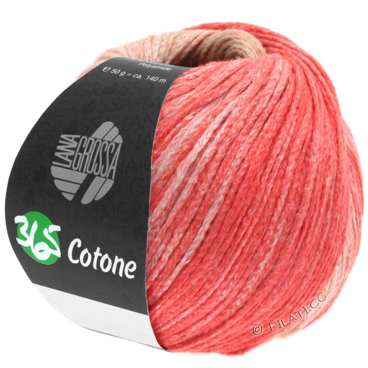 Lana Grossa 365 COTONE Dégradé | 101-bež/deva/losos roze/crveno