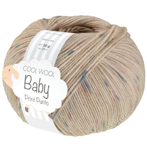 Lana Grossa COOL WOOL Baby Uni/Print 50g | 371-svjetlo bež/tirkiz/ljubičasta