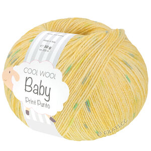 Lana Grossa COOL WOOL Baby Uni/Print 50g | 374-Citrus žuta/žuto/tirkiz/zeleno