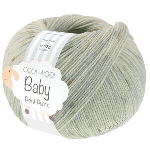 Lana Grossa COOL WOOL Baby Uni/Print 50g | 376-srebrna siva/tupe/svijetlo siva