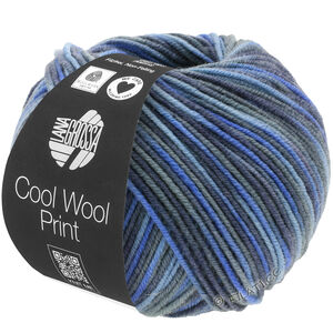 Lana Grossa COOL WOOL  Print | 716-farmerke/sivo plava/royal