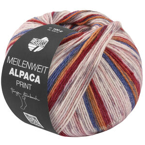 Lana Grossa MEILENWEIT 6-FACH 150g Alpaca Print | 1112-tamno plava/oker smeđa/tamno crvena/bijela/Stara ružičasta/svijetlo siva