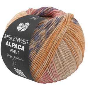 Lana Grossa MEILENWEIT 6-FACH 150g Alpaca Print | 1204-oker žuto/deva/bež/malina crveno/siva