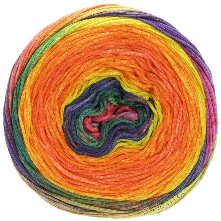 Lana Grossa GOMITOLO FELICE | 711-narančasta/lipa zeleno/patlidžan/fuksija/petrol/žuto/ljubičasta