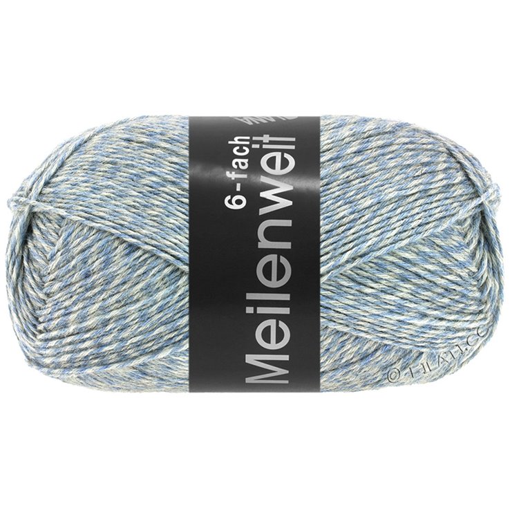 Lana Grossa MEILENWEIT 6-FACH 150g Mouliné/Tweed | 8502-svjetloplav/ecru