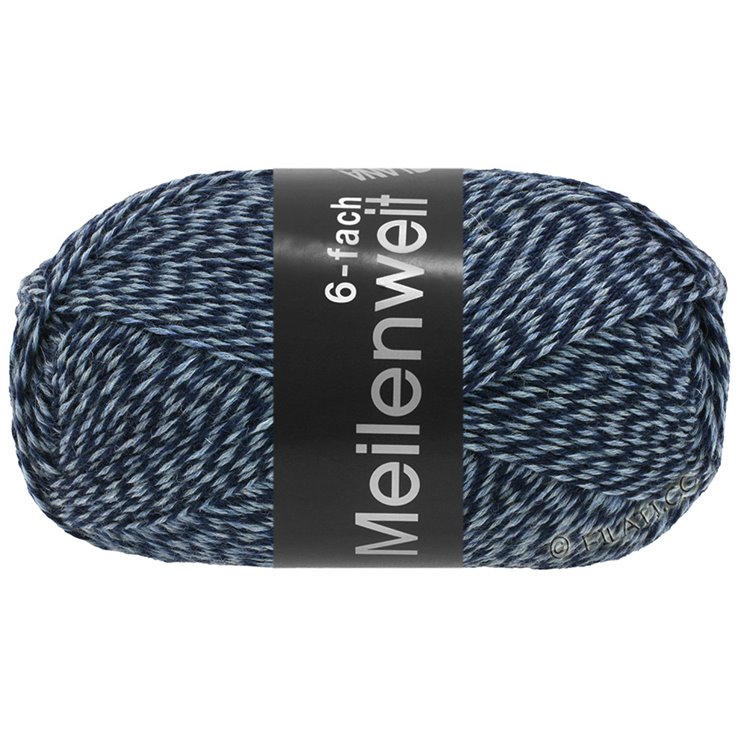 Lana Grossa MEILENWEIT 6-FACH 150g Mouliné/Tweed | 8503-tamno plava/svjetloplav