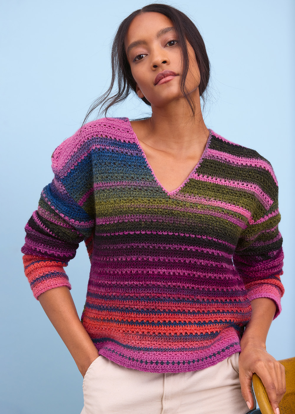 Lana Grossa HÄKEL-V-PULLOVER Gomitolo Modo