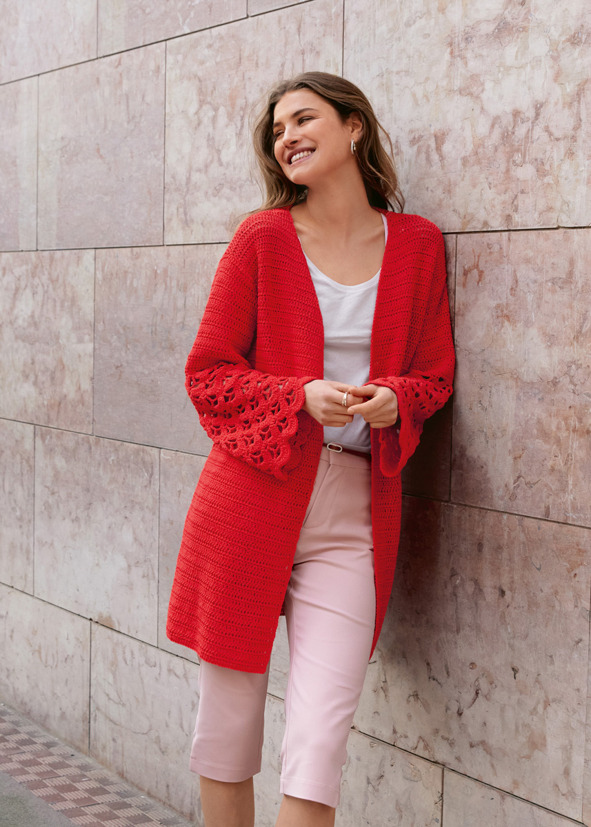 Lana Grossa CARDIGAN IN STÄBCHEN MIT BOGENLOCHMUSTER Gioia