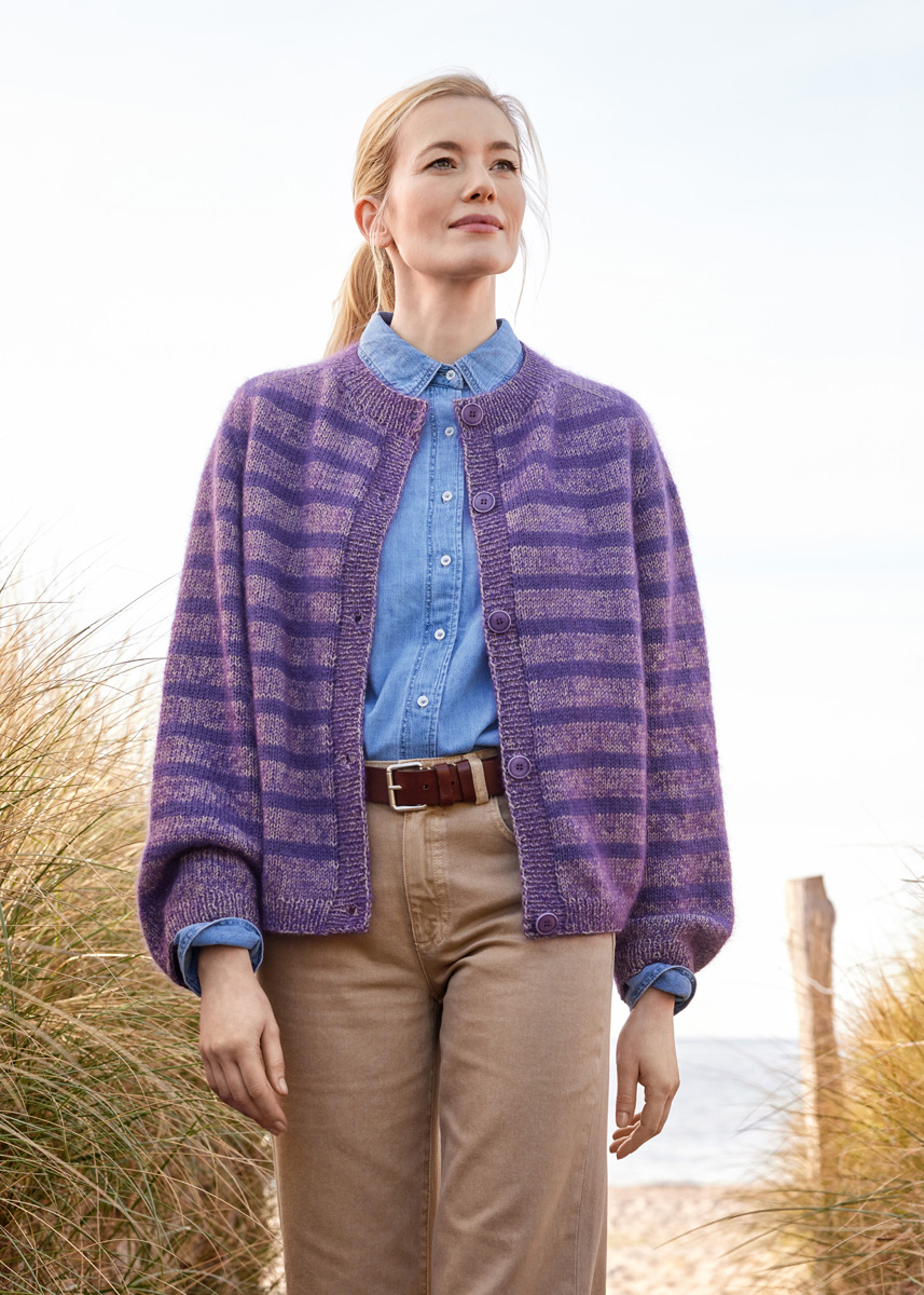 Lana Grossa TOP DOWN STREIFENJACKE Merino Superiore & Silkhair